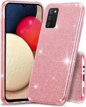 Backcover Hoesje Geschikt voor: Samsung Galaxy M31S Glitters Siliconen TPU Case roze - BlingBling Cover