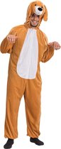 Carnival Toys Verkleedpak Hond Fluweel Bruin/wit One-size