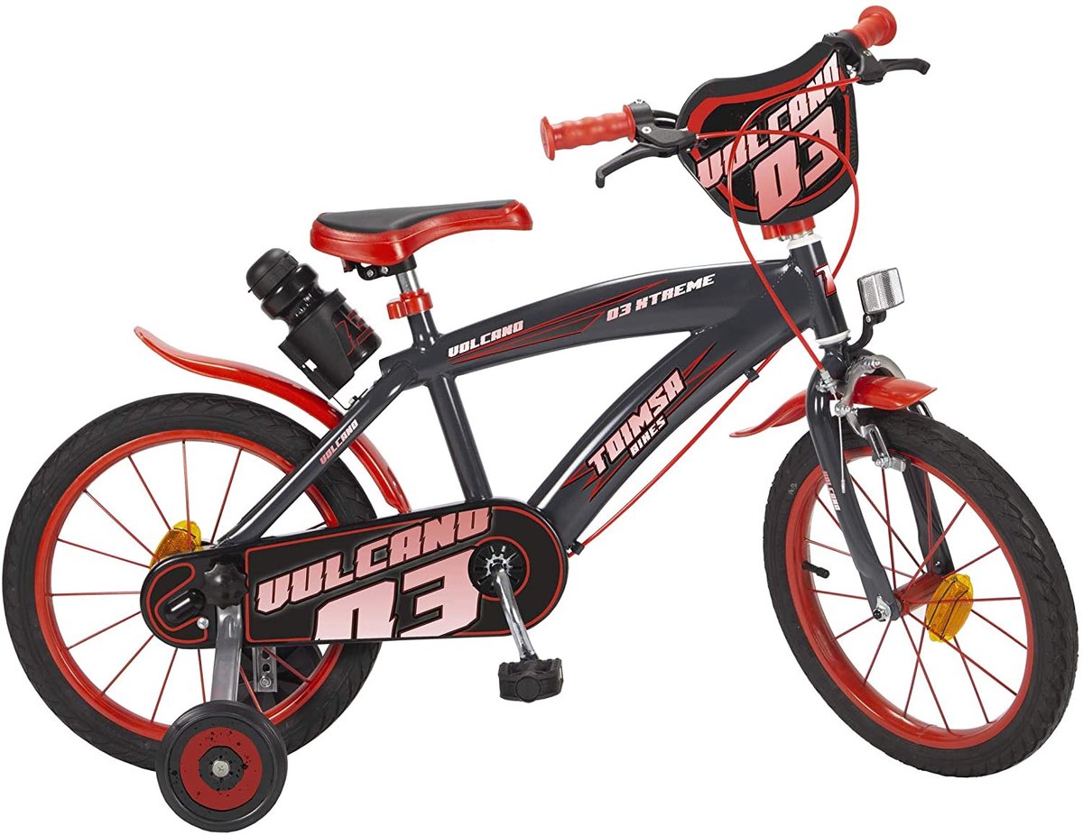 Toimsa Volcano - Kinderfiets - jongens - Rood;Zwart - 16