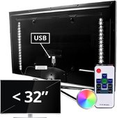 TV backlight set met 2 RGB strips tot 32 inch