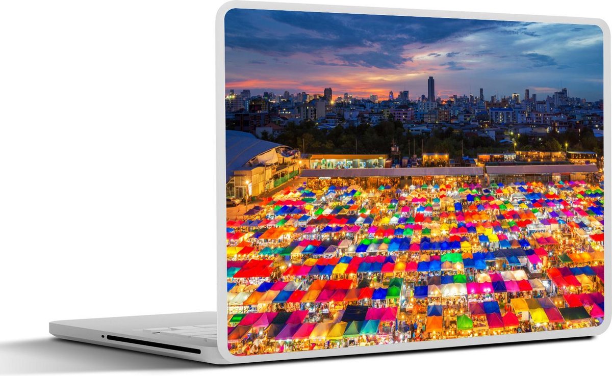 Afbeelding van product SleevesAndCases  Laptop sticker - 17.3 inch -kleuren van de tenten bij de Chatuchak markt