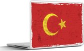 Laptop sticker - 17.3 inch - Illustratie van de vlag van Turkije als streetart - 40x30cm - Laptopstickers - Laptop skin - Cover