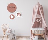 Muurcirkel / Wandcirkel sweet dreams - set van 3 muurcirkels - Decoratie kinderkamer / babykamer meisjes