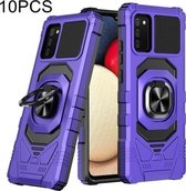 Voor Samsung Galaxy A02s 10 PCS Union Armor Magnetische PC + TPU Shockproof Case met 360 Graden Rotatie Ring Houder (Paars)