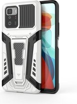 Voor Geschikt voor Xiaomi Redmi Note 10 Pro 5G War Chariot Series Armor All-inclusive schokbestendige pc + TPU-beschermhoes met onzichtbare houder (wit)