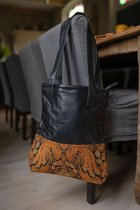 BaliBatiks -Shopper Bag - Leren Tas - Bali - Batik - Zwart