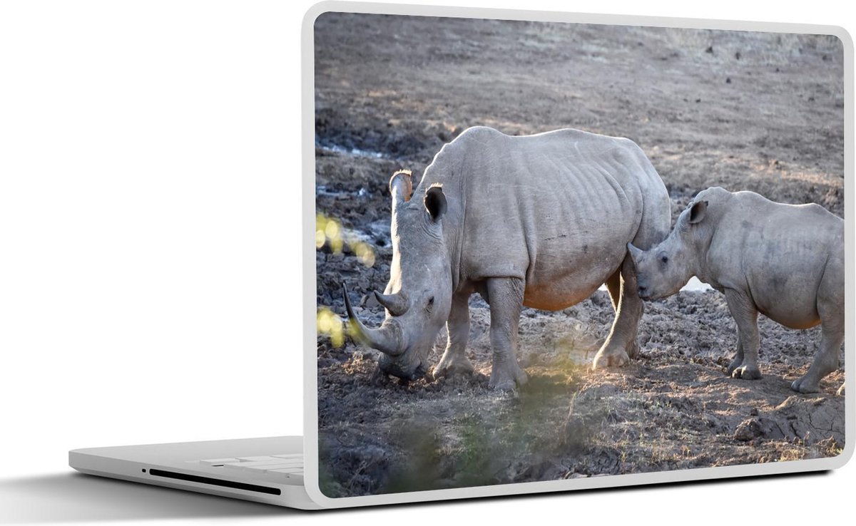 Afbeelding van product SleevesAndCases  Laptop sticker - 13.3 inch - Neushoorn - Kind - Eten