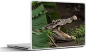 Laptop sticker - 10.1 inch - Krokodil met geopende bek - 25x18cm - Laptopstickers - Laptop skin - Cover
