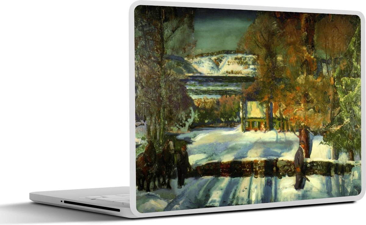 Afbeelding van product SleevesAndCases  Laptop sticker - 14 inch - Straat in de winter - Schilderij van George Wesley Bellows