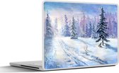 Laptop sticker - 12.3 inch - Bos - Winter - Sneeuw - 30x22cm - Laptopstickers - Laptop skin - Cover