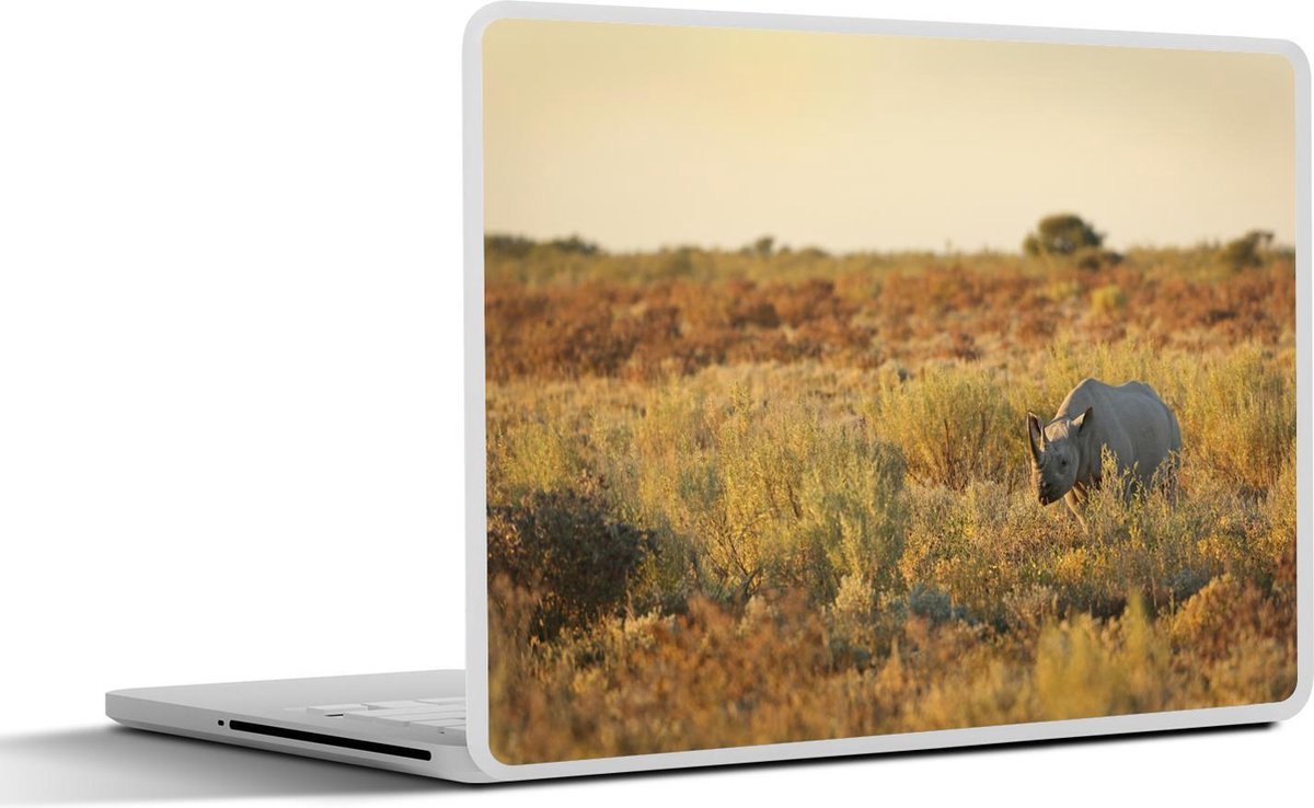 Afbeelding van product SleevesAndCases  Laptop sticker - 15.6 inch - Neushoorn - Landschap - Planten