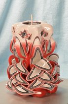 Kaars, handgesneden, 17 cm 51518 (zeer exclusief) - Gemaakt door Candles by Milanne uit Nederland - BEKIJK VIDEO