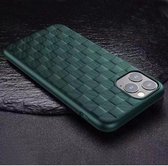 geblokt geschikt voor Apple iPhone 11 hoesje - groen + glazen screen protector