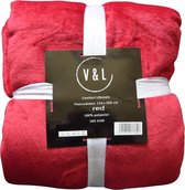 Fleece deken - fleece plaid - 150 x 200 - super zacht - 280 gsm - Rood