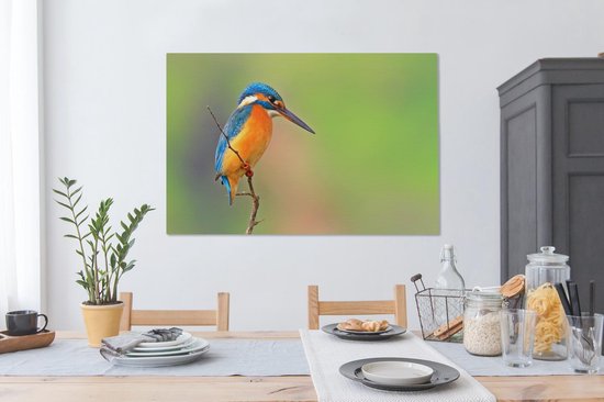 Tableau Tableau Martin-pêcheur - Animaux - Proie - 140x90 cm - Décoration murale