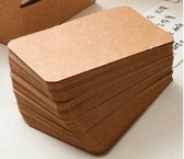 Kraft / Naturel Label Kaartje - Kartonnen Kadolabel | Karton | Effen - Blanco - Kaart - Labels - Kraftpapier - Memokaart | Cadeau - Gift Tag - Leuk verpakt | Geschenk | DH collection