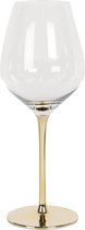 Clayre & Eef Witte Wijnglas Ø 9*23 cm Transparant Glas Rond Witte Wijn Glas Drinkglas