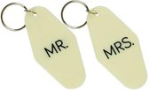 sleutelhanger Mr & Mrs wit