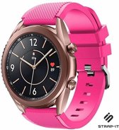 Siliconen Smartwatch bandje - Geschikt voor  Samsung Galaxy Watch 3 41mm siliconen bandje - knalroze - Strap-it Horlogeband / Polsband / Armband