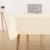 Tafelkleed Waterafstotend Afneembaar Tafeldoek Bescherming in Polyester Lotuseffect Stof voor Eettafel Feest Crème 132x229cm