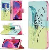 Voor OPPO A74/A93/A54 5G Gekleurd Tekenpatroon Horizontale Flip Lederen Case met Houder & Kaartsleuven & Portemonnee (Veer)