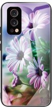 Gehard glas + TPU-randbeschermhoes voor OnePlus Nord 2 5G (bloemen)