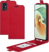 Voor ZTE Axon 30 Pro 5G R64 Textuur Enkele Verticale Flip Lederen Beschermhoes met Kaartsleuven & Fotolijst (Rood)