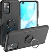 Voor Infinix Note 8 Armor Bear schokbestendige pc + TPU-beschermhoes met ringhouder (zwart)