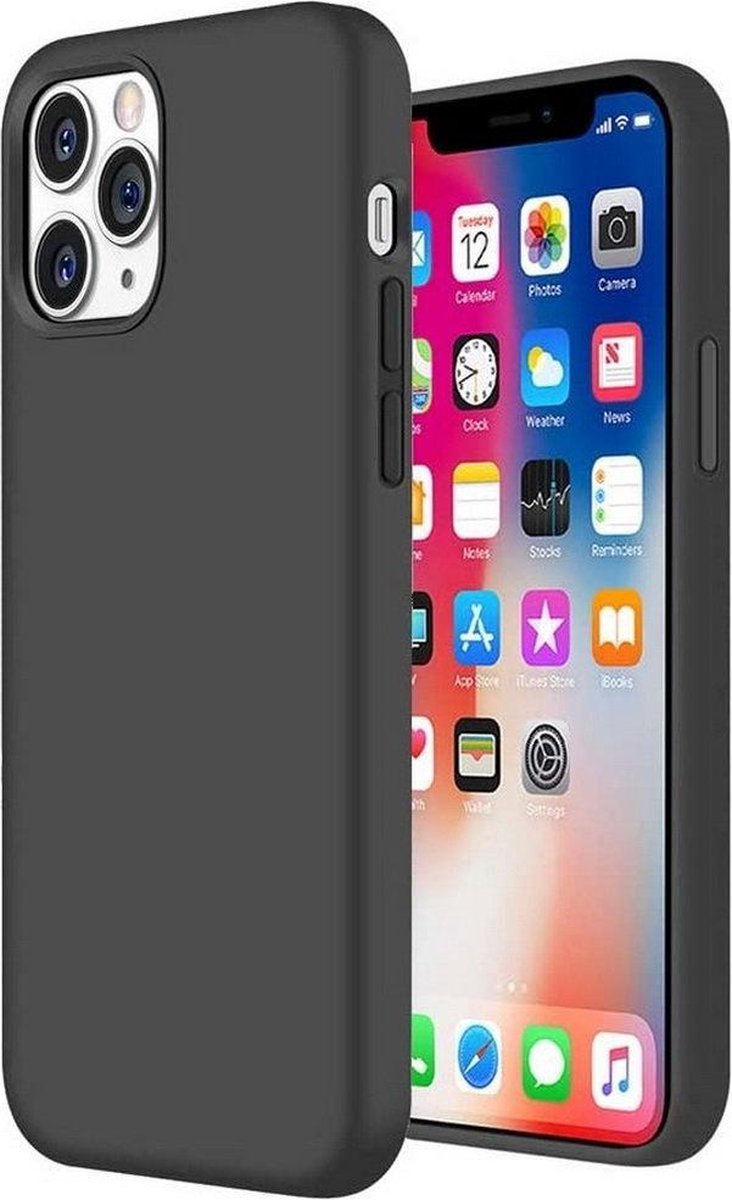 Juicyy iPhone 12 / 12 Pro siliconen hoesje - Zwart / Juicyy iPhone 12 / 12 Pro silicone case - Black