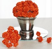 Bundeltje met 12 stoffen roosjes oranje - kunst bloem - oranje - diy - naaien - hobby