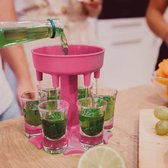 Dayshake® Shotfontein met 6 shotglaasjes - Roze - Shot dispenser voor Drankspel