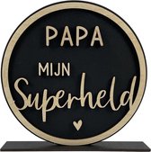 Van alles Schoon - Houten wenskaart - Papa mijn superheld - 19cm - Cadeau Papa - Cadeau vaderdag