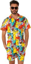 OppoSuits Pika Pikachu Summer Combo - Heren Zomer Set - Bevat Shirt En Shorts - Pokémon Zwem Kleding -Multi Color -Maat L
