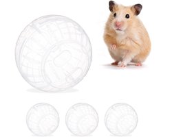 4x hamsterbal doorzichtig - knaagdierspeelgoed - loopbal kunststof - 14cm