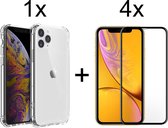 iPhone 13 Pro hoesje shock proof case apple transparant - Full cover - 4x iPhone 13 Pro Screen Protector