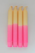 MingMing - Kaarsen - Dip Dye - set van 4 - Pink x Sand