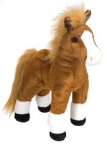 knuffel paard junior 30 cm pluche bruin/wit