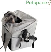 Petspace - Huisdieren fietstas - Honden fietsmand - Stuurtas Fiets - Fietsmand voor honden - Hondenfietsmand voorop - Grijs - Sinterklaas - Kerst