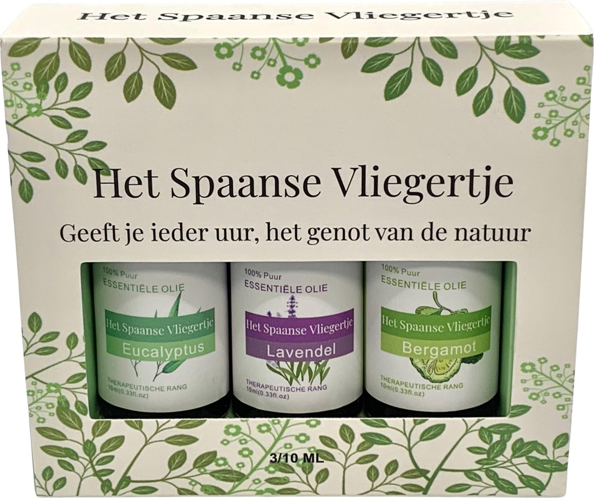 Goedkoopste Het Spaanse Vliegertje - Etherische olie set - 100 puur en natuurlijk - Essentiële olie - Geschikt voor aroma diffuser Futex - 3 stuks 10 ml
