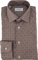 Eton Heren Contemporary Shirt Bruin maat 45