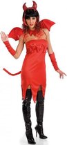 Carnival Toys Verkleedjurk Duivel Dames Rood Maat S/m 5-delig