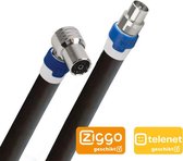 Hirschmann - KOKA-799 Coax aansluitkabel - Kokwi 5 (Haaks) - Kos 5 (Recht) - 1,5m - Zwart - Ziggo & Telenet geschikt