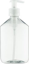 Lege plastic fles 500 ml PET apothekersfles transparant - met transparante pomp – set van 10 stuks - Navulbaar - leeg