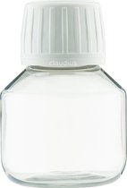 Lege Plastic fles 50 ml PET transparant – met witte dop - set van 10 stuks - Navulbaar - leeg