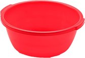 Kunststof teiltje/afwasbak rond 10 liter rood - Afmetingen 39 x 37 x 16 cm - Huishouden