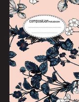 Composition Notebook, 8.5 x 11, 110 pages: Flower Style