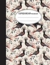 Composition Notebook, 8.5 x 11, 110 pages: Birds Style