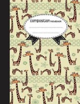 Composition Notebook, 8.5 x 11, 110 pages: cute giraffee