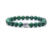 Akyol - Mala armband - Mala armband van natuursteen - Boeddha/Buddha - Voor heren en dames - Kralen armband - 20 cm