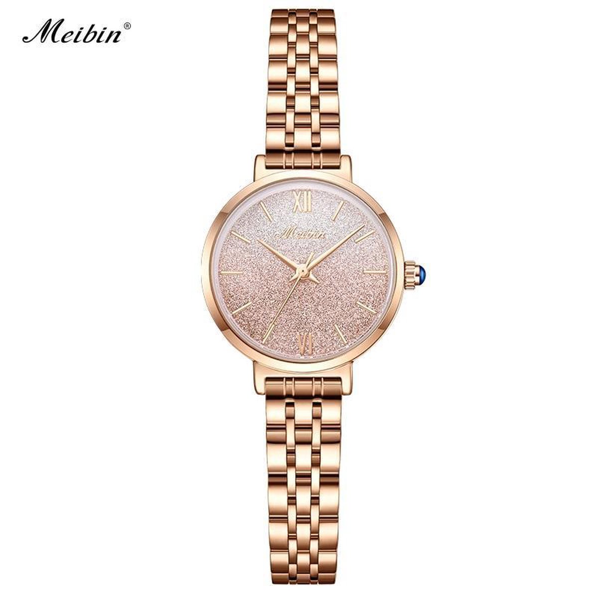 Longbo - Meibin - Dames Horloge - Rosé/Zilver/Rosé - Glitter - 28mm (Productvideo)